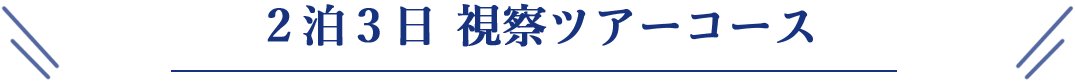2泊3日　視察ツアーコース