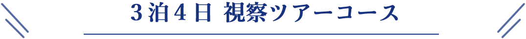 2泊3日　視察ツアーコース
